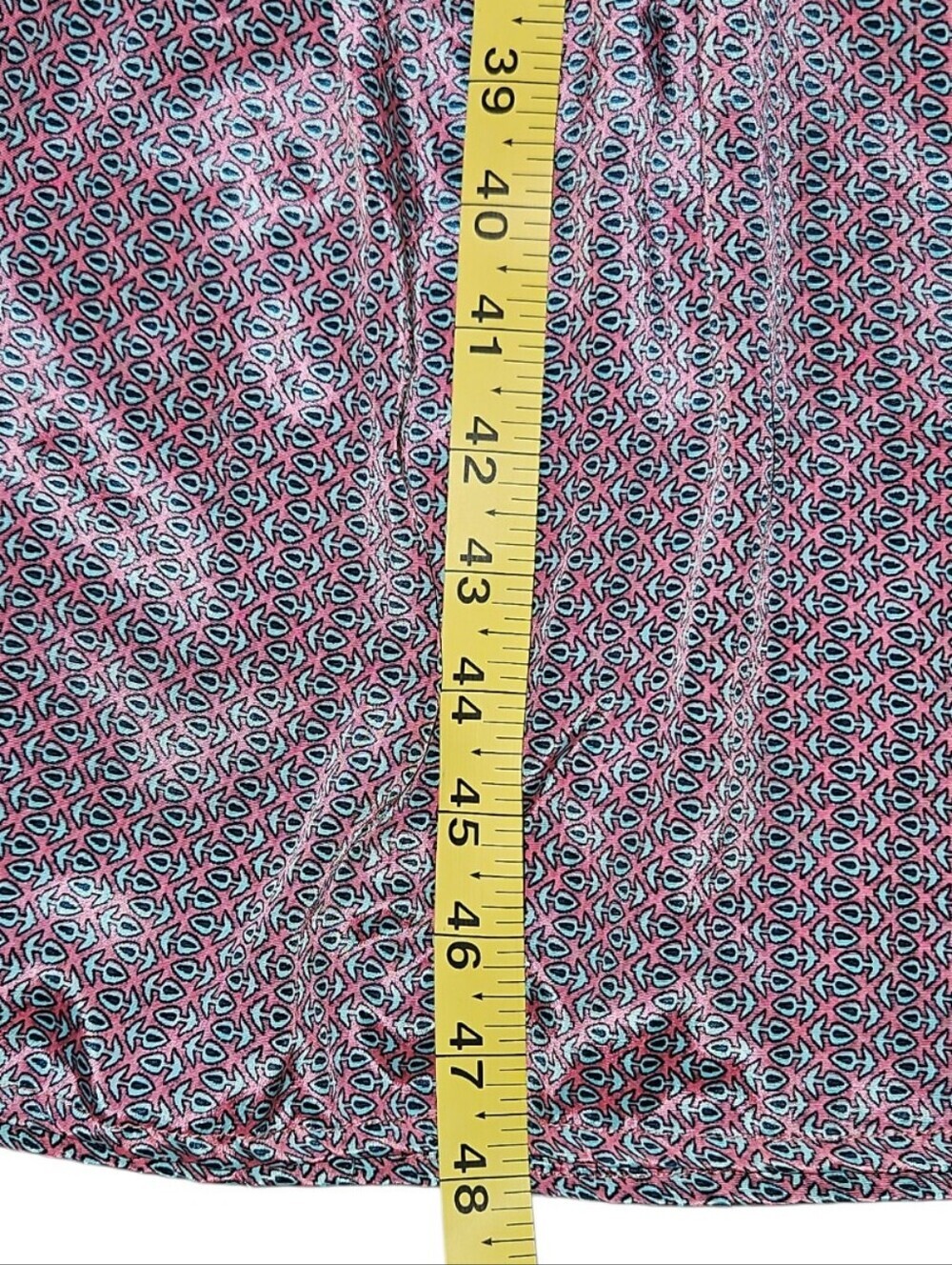 Perry Walker Collective Pink Blue Pattern Tiered Ruffle Silk Dress Size 3 - Picture 6 of 6